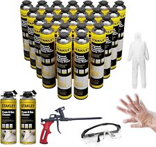 Stanley Closed Cell Spray Foam Insulation Can 24 Pack Set - Guncleaner Included