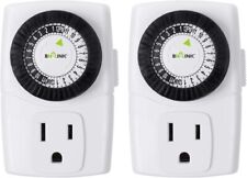 Bn-link Indoor 24-hour Mechanical Outlet Timer Daily Use 2 Pack 2 Or 3 Prong
