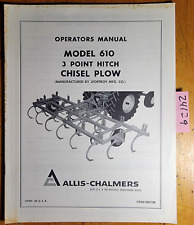 Allis-chalmers Jeoffroy 610 3 Point Hitch Chisel Plow Owners Operators Manual