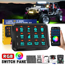 Rgb 12 Gang Switch Panel Led Light Bar App Bluetooth Control For Jeep Ford Chevy