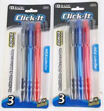 Lot Of 6 Retractable Pencil Style Erasers Non Abrasive Pvc Latex Free New