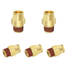 Siptenk 12 Dot Brass Push To Connect Air Line Fittings 5 Pcs 12 Od Tube