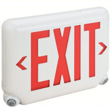 Dual-lite Led Exit Sign Emergency Light Combo 1.7w Red Letters Evcurwd4