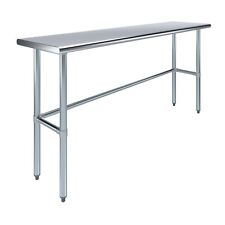 18 In. X 72 In. Open Base Stainless Steel Work Table Residential Commercial