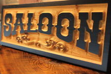 Custom Saloon Sign Carved Wooden Engraved Wood Plaque Western Style Signs