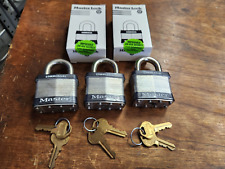 Master Lock Padlocks Size 25 Lot Of 3 New Keyed Alike W 6 Keys Rekeyable