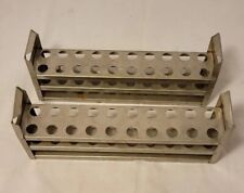 Lot Of 2 Stainless Test Tube Rack 20 Place With Hand Grips