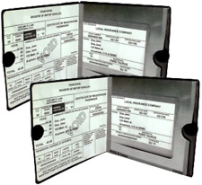 Essential Car Auto Insurance Registration Black Document Wallet Holders 2 Pack -