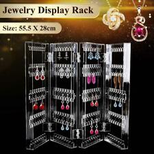 Clear Acrylic Earrings Necklace Jewelry Display Rack Stand Organizer Holder Case