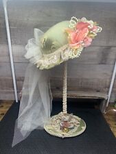 12 Size Victorian Hat And Matching Stand Decor Display Read See