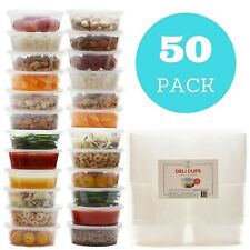 Healthy Packers 8 Oz Plastic Food Storage Containers With Lids - 50 Pack
