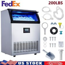 Stainless Ice Cube Machine Built-in Commercial Ice Maker Under Counter 200lbs