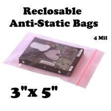 3 X 5 Reclosable Anti Static Pink 4 Mil Zip Seal Heavy-duty Top Lock Bags 4mil