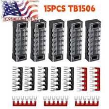 15pcs 6 Positions Dual Row 600v 15a Screw Terminal Strip Blocks Us