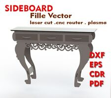 Sideboard Console Fille Vector Laser Cut. Cnc Router. Plasma