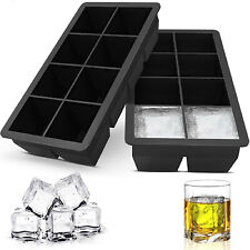 2pcs Ice Maker Large Cube Square Tray Molds Whiskey Ball Cocktails Silicone Big