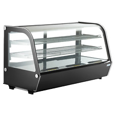 60 Black Refrigerated Countertop Bakery Display Case With Led Lighting