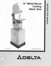 14-inch Metal-wood Cutting Band Saw Operator Manual Fits Delta 426-03 1995