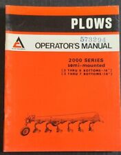 Vintage 1973 Allis-chalmers 2000 Series Semi Mounted Plows Operators Manual