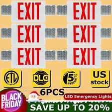 Red Led Exit Sign With Battery Backup Ul Certified Ac 120277v Pack Of 6