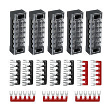 10pcs 5 Sets 6 Positions Dual Row 600v 15a Screw Terminal Strip Blocks
