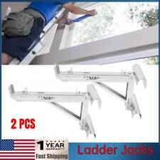 2-rung Long Body Aluminum Ladder Jacks For Stages Up To 20inch Width Silver Us