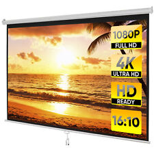 100 1610 Manual Pulldown Retractable Projector Screen Hd 4k Movie Theater Home