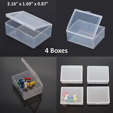 4pcs Small Plastic Storage Container Box Diy Coins Screws Charms Jewelry Travel