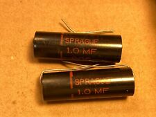 2 Nos Vintage Sprague Black Beauty 1.0 Uf 200v Capacitors Amp Caps Tested 1 Qty