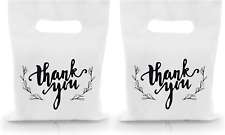 100 Pcs Small Thank You Merchandise Bags Plastic Goodie Bags Party Favor Bags Fo