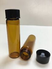 144 Pcs Amber 2 Dram Glass Vials 17mm X 60mm With Caps