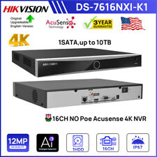 Us Hikvision 4k Nvr 16 Channel 12 Mp 16ch No Poe Nvr Acusense Home Ds-7616nxi-k1