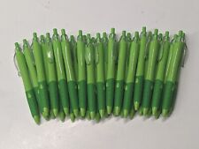 30ct Lot Retractable Click Pens Thick Barrel Rubber Grip Lime Greenblue Ink