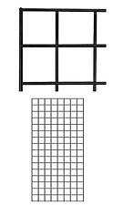 Set Of 2 Wire Grid Panels 2 X 4 Black Retail Display Gridwall Wire Grid Panel