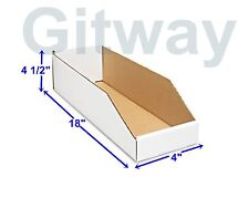 50- 4 X 18 X 4 12 Corrugated Cardboard Open Top Storage Parts Bin Bins Boxes