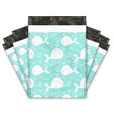 12x15 50 Blue Whales Designer Poly Mailers Shipping Envelopes Premium Print...