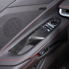 Real Carbon Fiber Window Lift Switch Panel Cover Trim For Corvette C8 Coupe 20