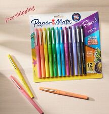Paper Mate Flair Felt Tip Pens Medium Point0.7mm Assorted Colors 12 Count