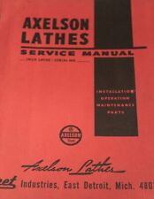 Axelson 14 16 20 20w 25 32 Lathe Operation Service And Part Manual 90 Pg