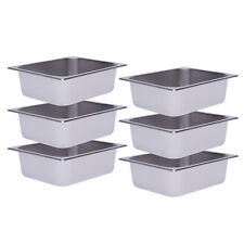 6 Pack 4 Deep 12 Size Stainless Steel Steam Table Pans Hotel Food Prep Pan New
