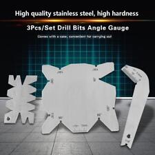 3pcs Drill Bit Angle Gauge Dirll Sharpener Tools Ss Angle Measuring Gage Kit