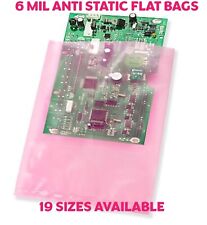 Pink Open Ended Flat Top Anti-static Bag Antistatic Poly Bags 6mil Electronic