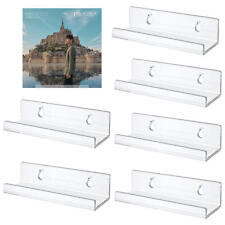 6pcs Floating Shelves Wall Mounted Clear Acrylic Shelves Record Wall Display