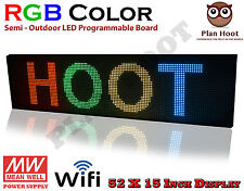 Led Sign 52x15 Rgb 7 Colour Outdoor Programmable Scrolling Usb Wifi App