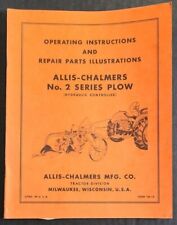 1949 Allis-chalmers No. 2 Plow Operating Instructions Repair Parts Manual