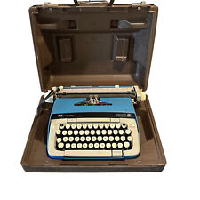 Smith Corona Galaxie Twelve Xii 12 Vintage Typewriter Blue With Case Tested