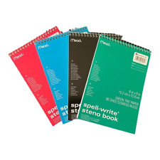 Mead Steno Book Pad Green Tint Paper Gregg Ruled Notebook 6x9 Set Of 4 New