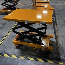 Used 330lb Load Light Type Hydraulic Double Scissor Lift Table Cart 43 Max Lift