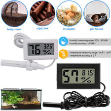 1-10pcs Lcd Digital Thermometer Hygrometer Aquarium Humidity Meter W Probe Us