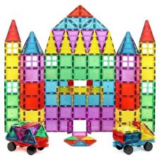 Magna Tiles Clear Colors Magnetic Building Toy Magnet Blocks Kids 3d Set 100 Pcs